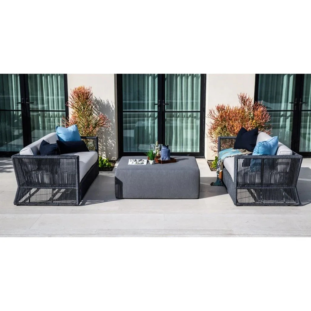 Bazaar Weatherproof Outdoor Ottoman-Outdoor Ottomans-Sunset West-LOOMLAN