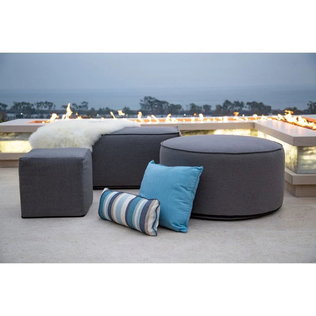 Bazaar Weatherproof Outdoor Ottoman-Outdoor Ottomans-Sunset West-LOOMLAN