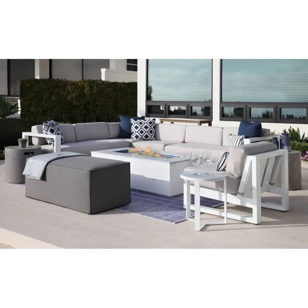 Bazaar Weatherproof Outdoor Ottoman-Outdoor Ottomans-Sunset West-LOOMLAN
