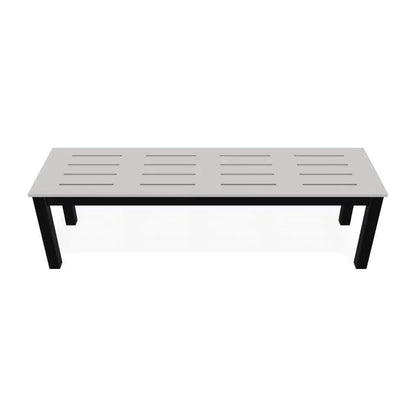 Bazza Durable Aluminum d Flat Armless Bench-Outdoor Benches-Telescope-LOOMLAN