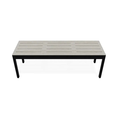 Bazza Durable Aluminum d Flat Armless Bench-Outdoor Benches-Telescope-LOOMLAN