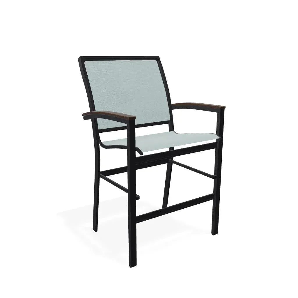Bazza Stacking Balcony Height MGP Armed Cafe Chair-Outdoor Accent Chairs-Telescope-LOOMLAN
