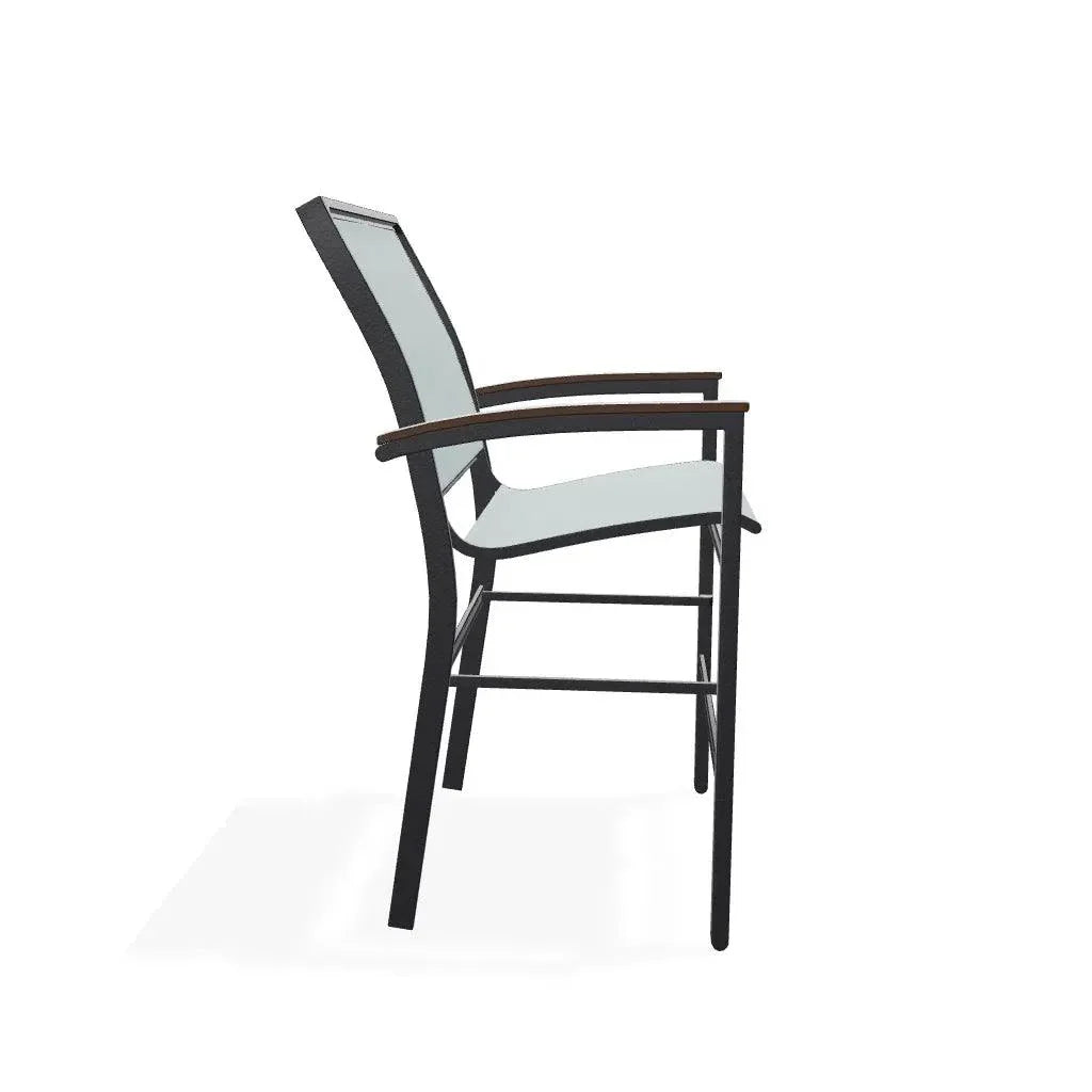 Bazza Stacking Balcony Height MGP Armed Cafe Chair-Outdoor Accent Chairs-Telescope-LOOMLAN