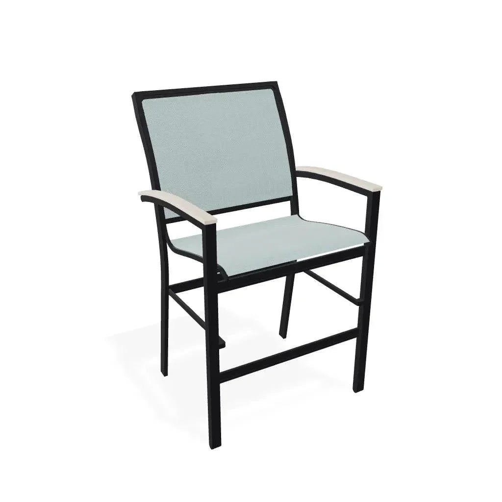 Bazza Stacking Balcony Height MGP Armed Cafe Chair-Outdoor Accent Chairs-Telescope-LOOMLAN