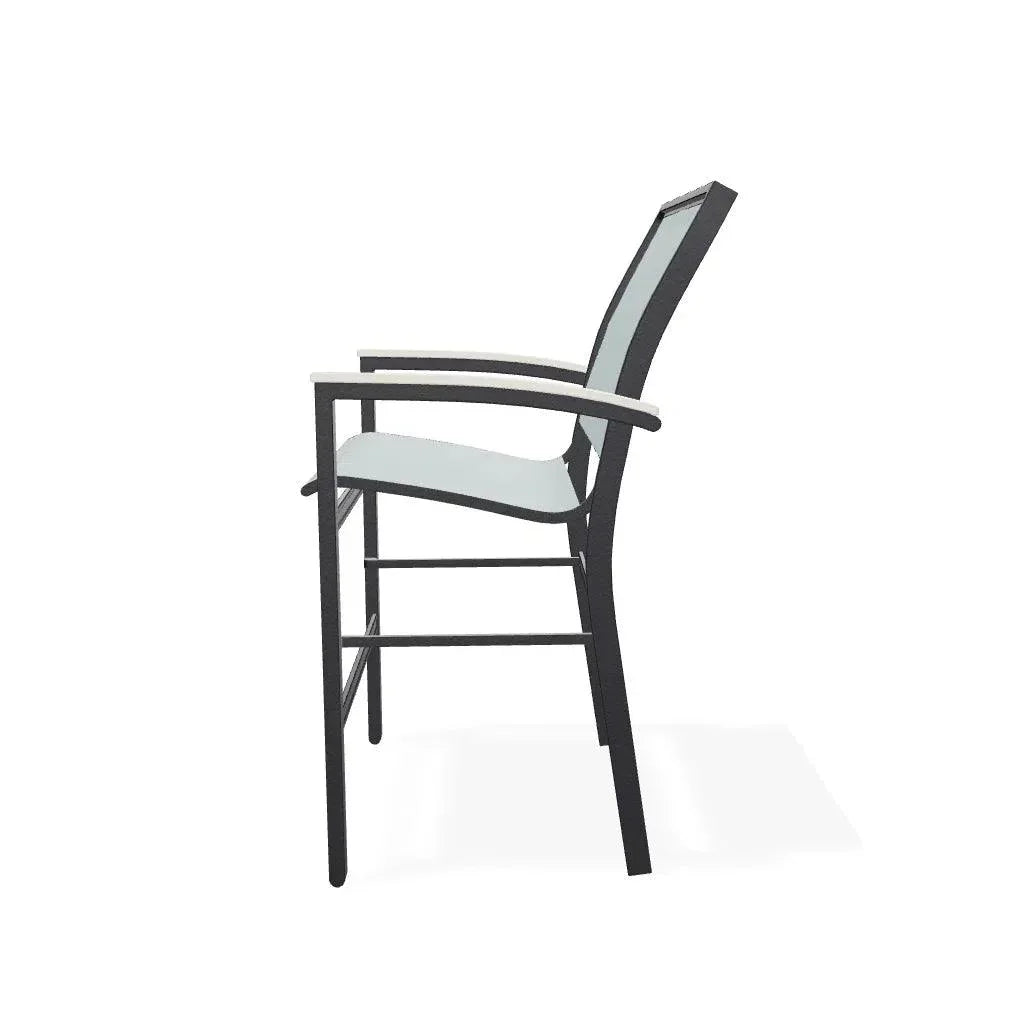 Bazza Stacking Balcony Height MGP Armed Cafe Chair-Outdoor Accent Chairs-Telescope-LOOMLAN