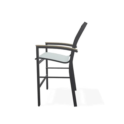 Bazza Stacking Balcony Height MGP Armed Cafe Chair-Outdoor Accent Chairs-Telescope-LOOMLAN