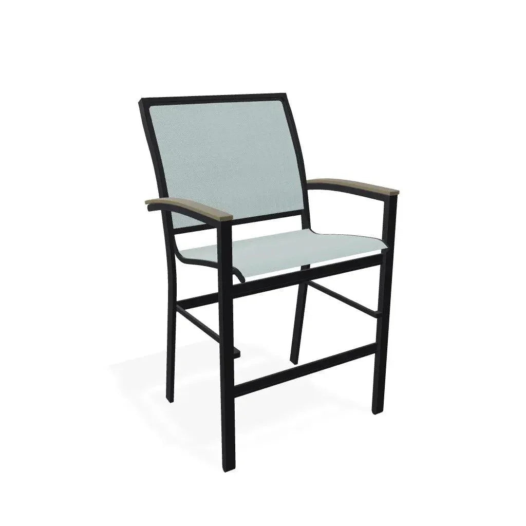 Bazza Stacking Balcony Height MGP Armed Cafe Chair-Outdoor Accent Chairs-Telescope-LOOMLAN