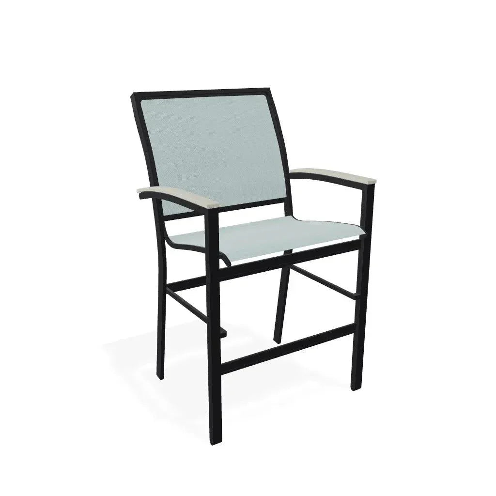 Bazza Stacking Balcony Height MGP Armed Cafe Chair-Outdoor Accent Chairs-Telescope-LOOMLAN