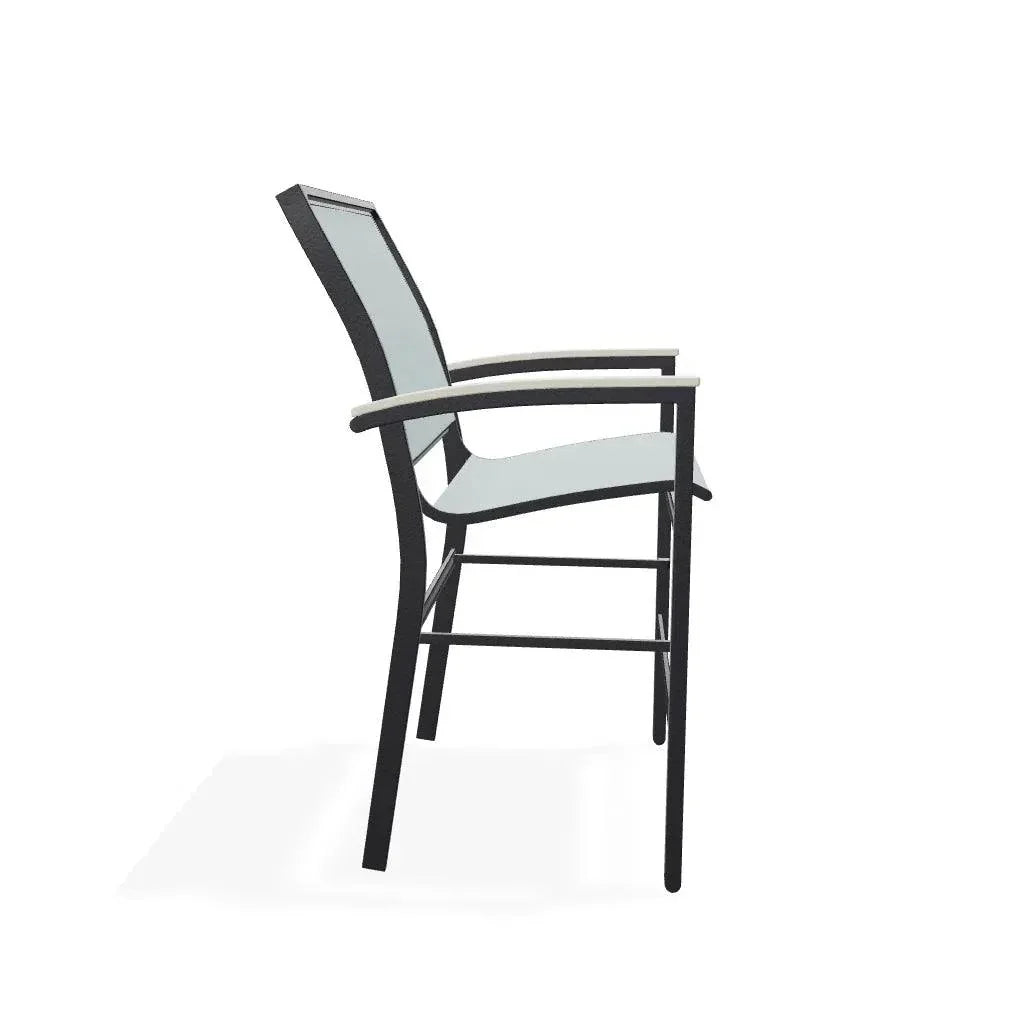 Bazza Stacking Balcony Height MGP Armed Cafe Chair-Outdoor Accent Chairs-Telescope-LOOMLAN