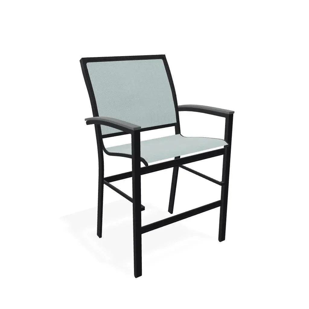 Bazza Stacking Balcony Height MGP Armed Cafe Chair-Outdoor Accent Chairs-Telescope-LOOMLAN