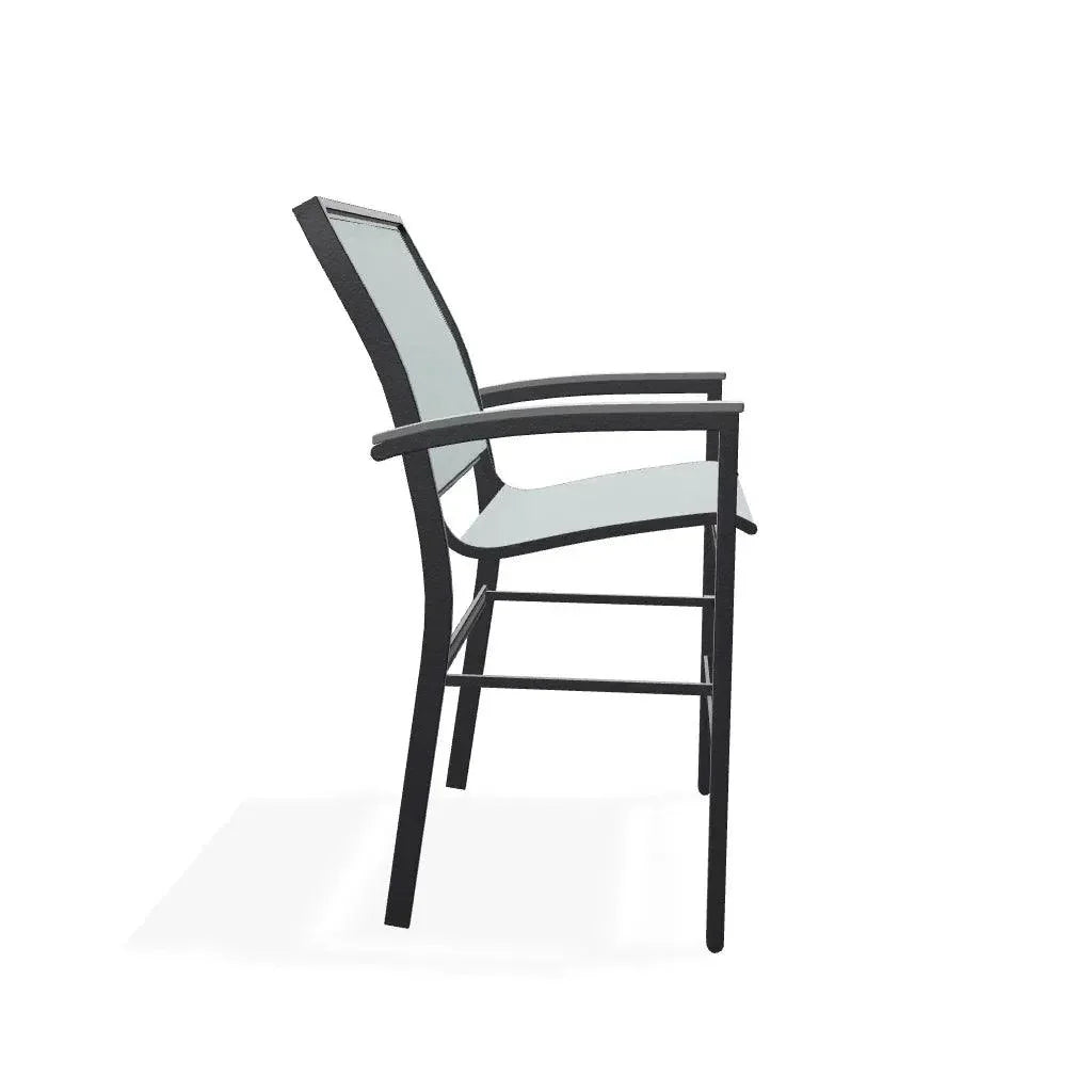Bazza Stacking Balcony Height MGP Armed Cafe Chair-Outdoor Accent Chairs-Telescope-LOOMLAN