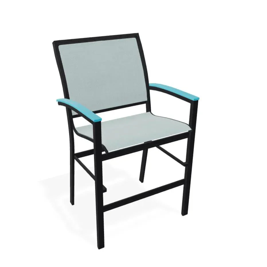 Bazza Stacking Balcony Height MGP Armed Cafe Chair-Outdoor Accent Chairs-Telescope-LOOMLAN