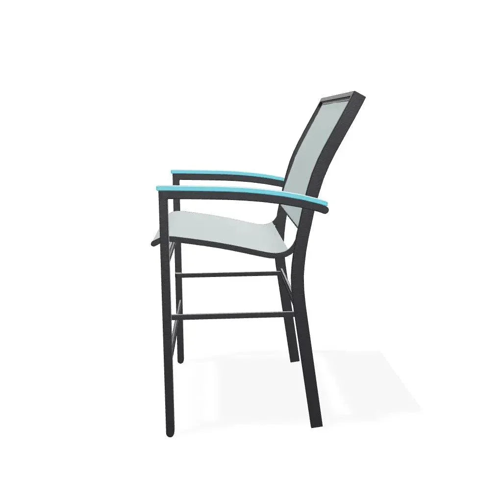 Bazza Stacking Balcony Height MGP Armed Cafe Chair-Outdoor Accent Chairs-Telescope-LOOMLAN