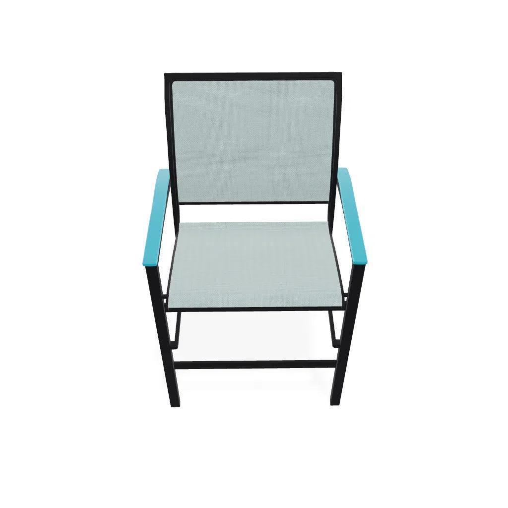 Bazza Stacking Balcony Height MGP Armed Cafe Chair-Outdoor Accent Chairs-Telescope-LOOMLAN