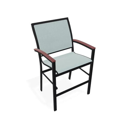 Bazza Stacking Balcony Height MGP Armed Cafe Chair-Outdoor Accent Chairs-Telescope-LOOMLAN
