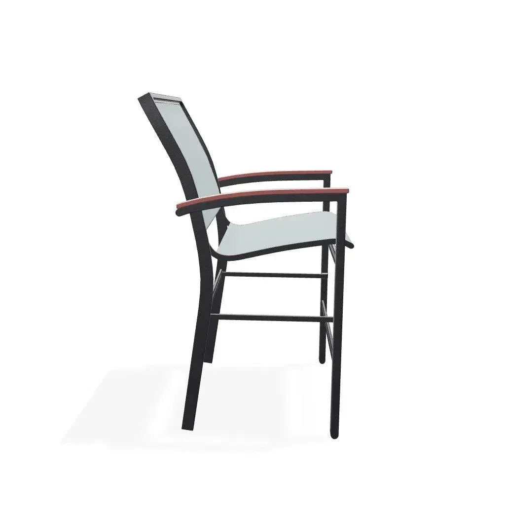 Bazza Stacking Balcony Height MGP Armed Cafe Chair-Outdoor Accent Chairs-Telescope-LOOMLAN