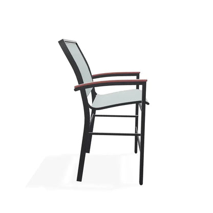 Bazza Stacking Balcony Height MGP Armed Cafe Chair-Outdoor Accent Chairs-Telescope-LOOMLAN