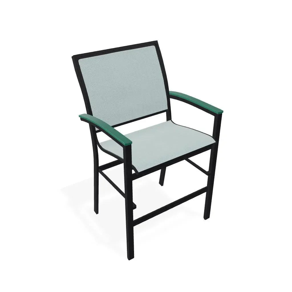 Bazza Stacking Balcony Height MGP Armed Cafe Chair-Outdoor Accent Chairs-Telescope-LOOMLAN