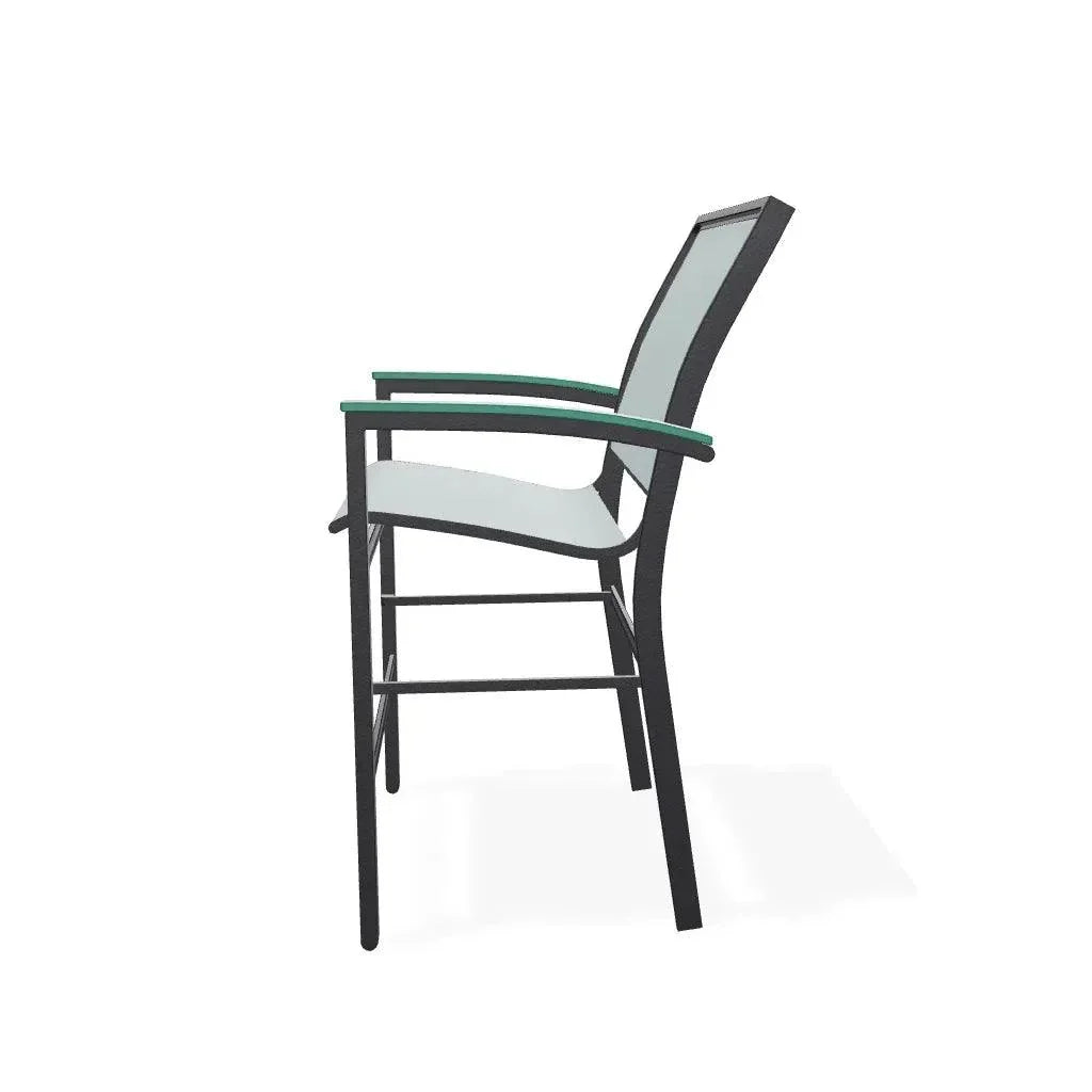 Bazza Stacking Balcony Height MGP Armed Cafe Chair-Outdoor Accent Chairs-Telescope-LOOMLAN
