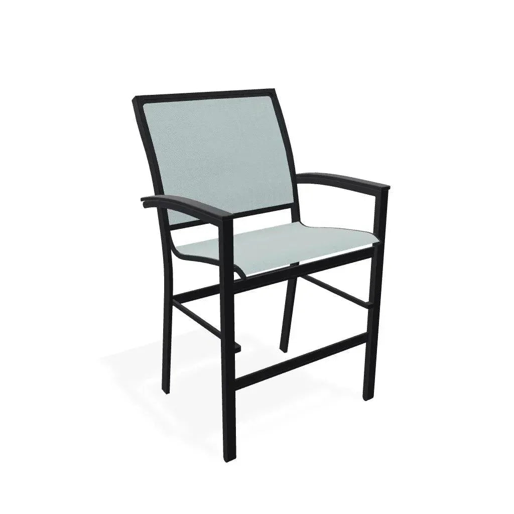 Bazza Stacking Balcony Height MGP Armed Cafe Chair-Outdoor Accent Chairs-Telescope-LOOMLAN