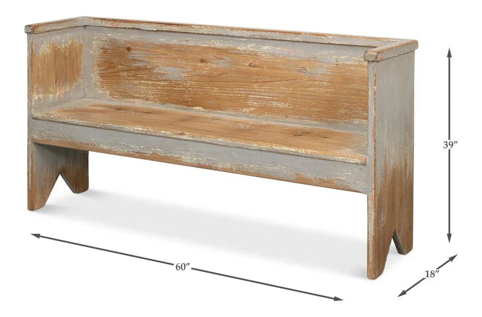 Beach House Wooden Bedroom Bench - LOOMLAN - Sarreid - Bedroom Benches