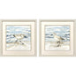 Beach Sandpipers Blue Framed Wall Art 2PC