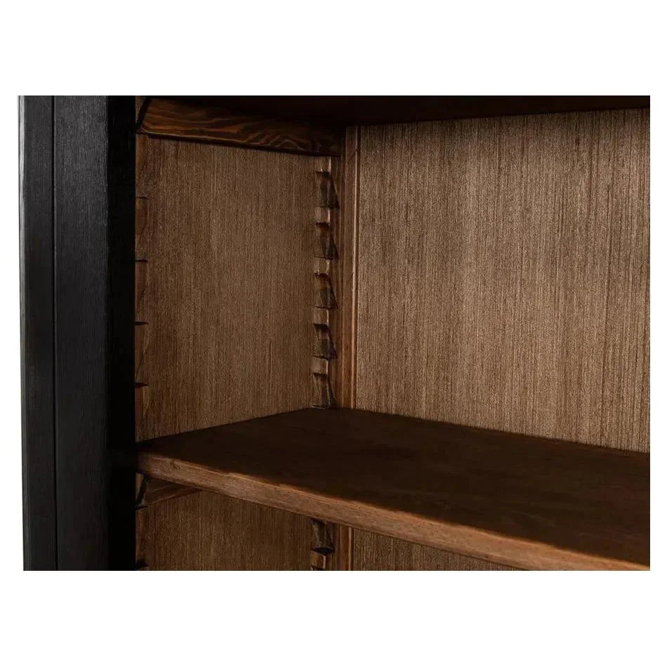 Beacon Hill Display Case Ebony Slim Cabinet Glass Doors - LOOMLAN - Sarreid - Buffets & Curios