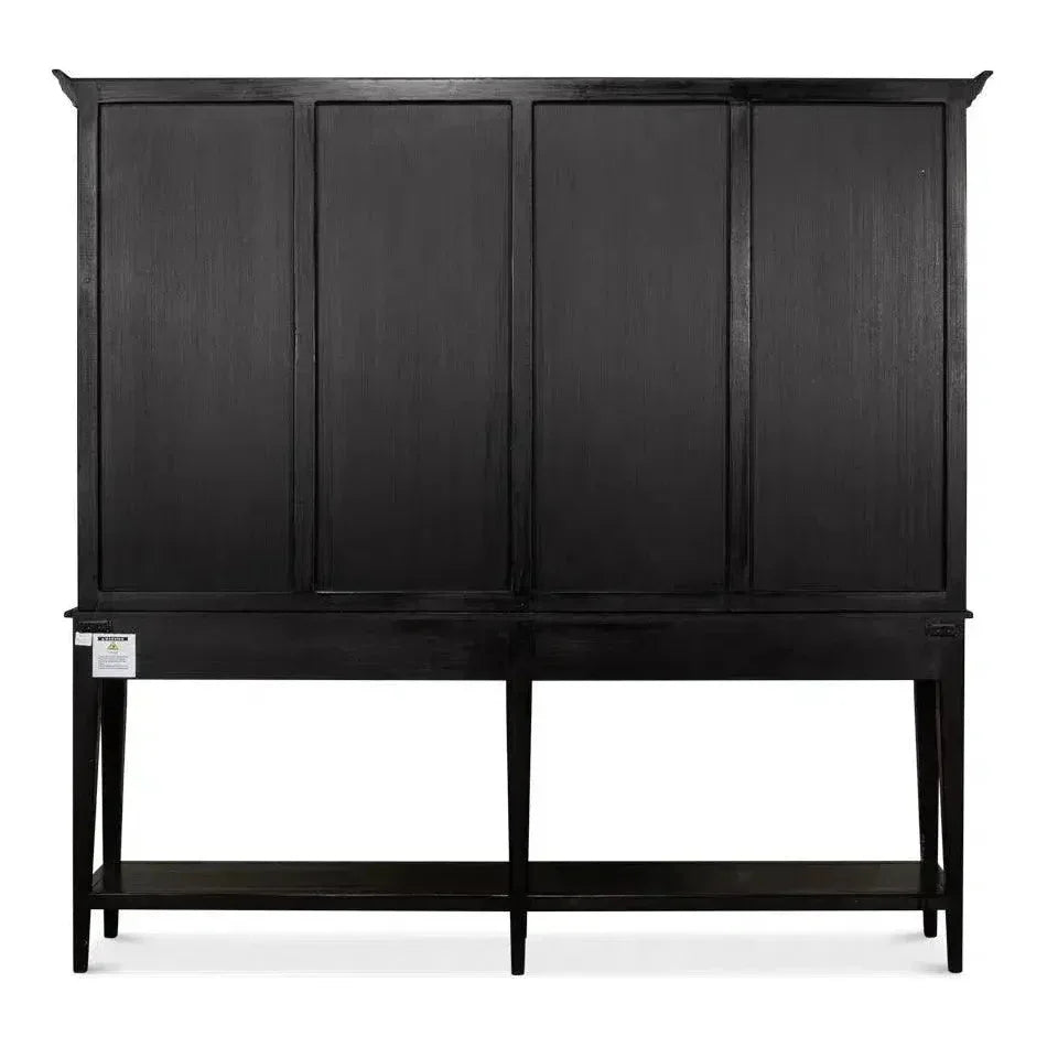 Beacon Hill Display Case Ebony Slim Cabinet Glass Doors - LOOMLAN - Sarreid - Buffets & Curios