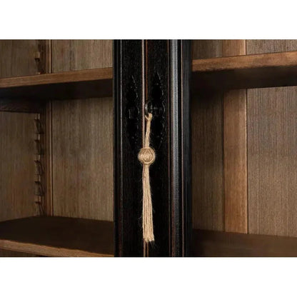 Beacon Hill Display Case Ebony Slim Cabinet Glass Doors - LOOMLAN - Sarreid - Buffets & Curios