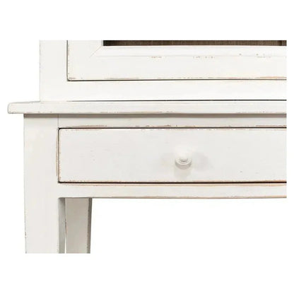 Beacon Hill Display Case White Slim Cabinet Glass Doors - LOOMLAN - Sarreid - Buffets & Curios