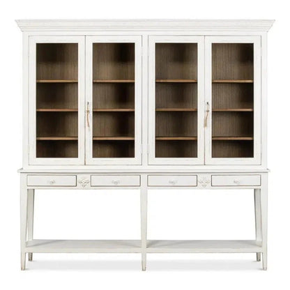 Beacon Hill Display Case White Slim Cabinet Glass Doors - LOOMLAN - Sarreid - Buffets & Curios