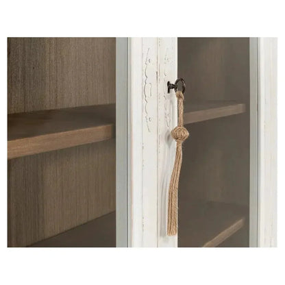 Beacon Hill Display Case White Slim Cabinet Glass Doors - LOOMLAN - Sarreid - Buffets & Curios