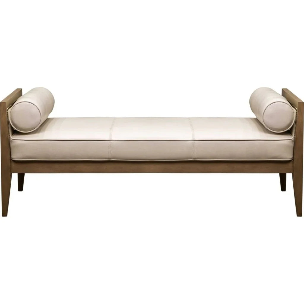 Beacon Hill Leather Bolster Pillows Bedroom Bench - LOOMLAN - Olivia + Quinn - Bedroom Benches