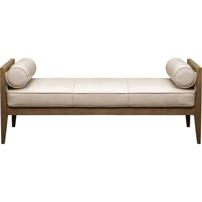 Beacon Hill Leather Bolster Pillows Bedroom Bench - LOOMLAN - Olivia + Quinn - Bedroom Benches