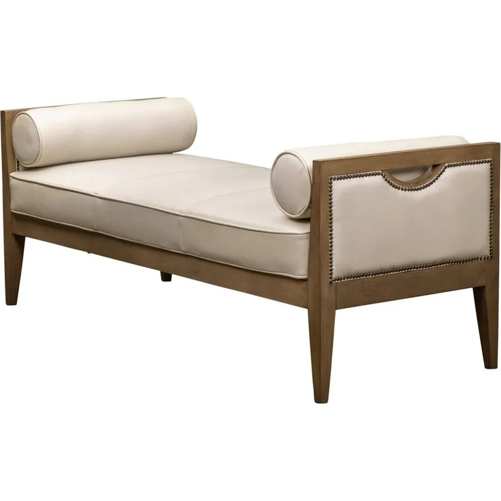 Beacon Hill Leather Bolster Pillows Bedroom Bench - LOOMLAN - Olivia + Quinn - Bedroom Benches