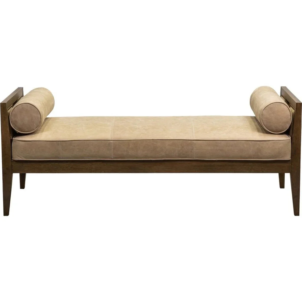 Beacon Hill Leather Bolster Pillows Bedroom Bench - LOOMLAN - Olivia + Quinn - Bedroom Benches