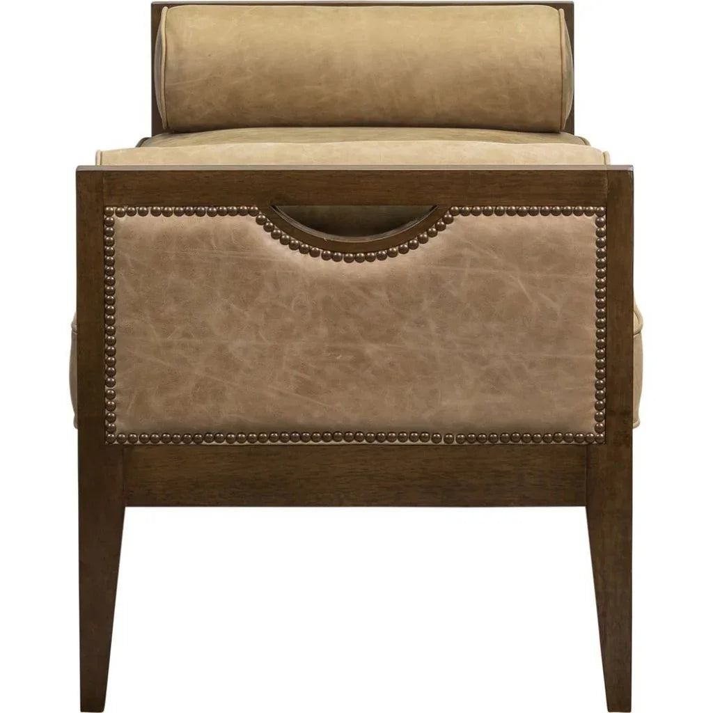 Beacon Hill Leather Bolster Pillows Bedroom Bench - LOOMLAN - Olivia + Quinn - Bedroom Benches