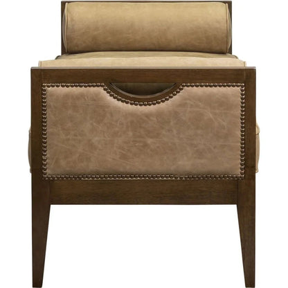 Beacon Hill Leather Bolster Pillows Bedroom Bench - LOOMLAN - Olivia + Quinn - Bedroom Benches