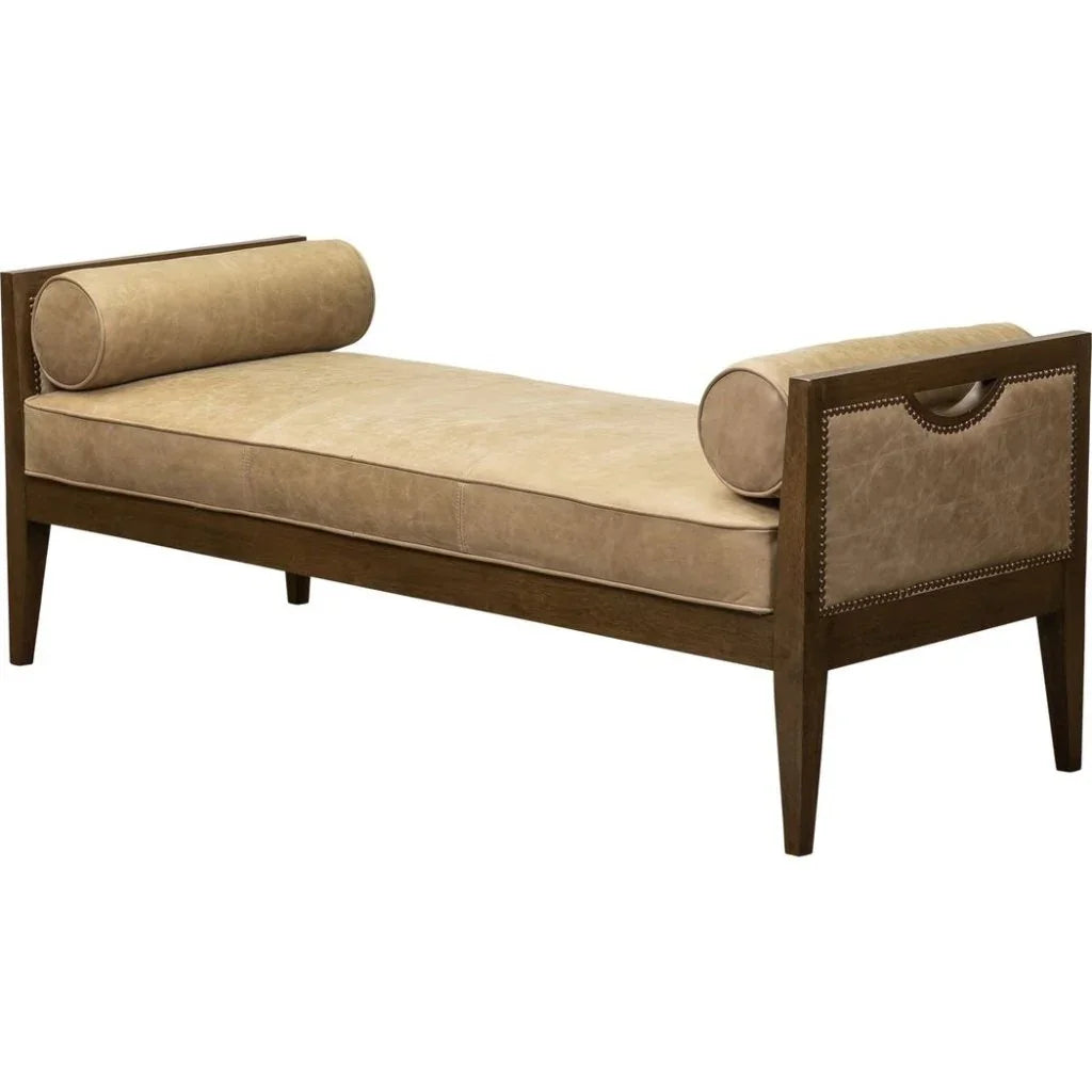 Beacon Hill Leather Bolster Pillows Bedroom Bench - LOOMLAN - Olivia + Quinn - Bedroom Benches