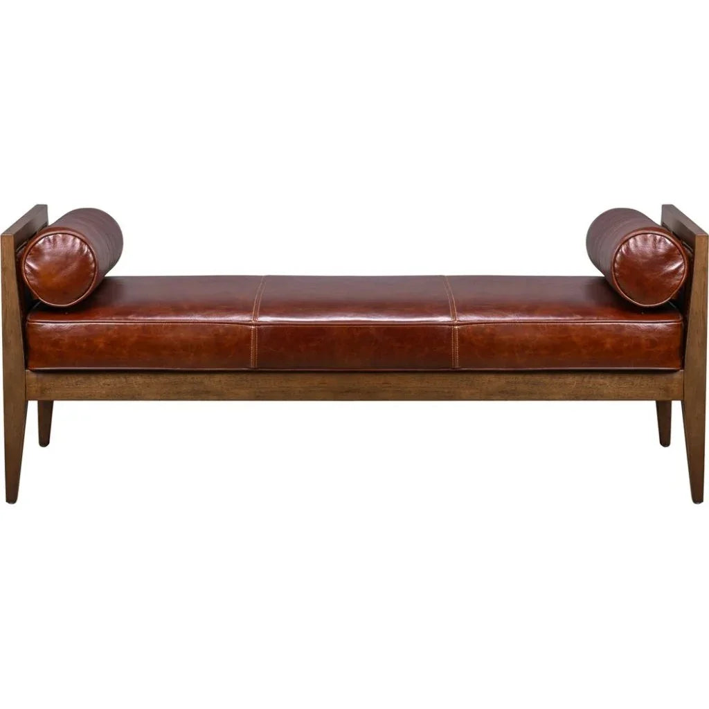 Beacon Hill Leather Bolster Pillows Bedroom Bench - LOOMLAN - Olivia + Quinn - Bedroom Benches