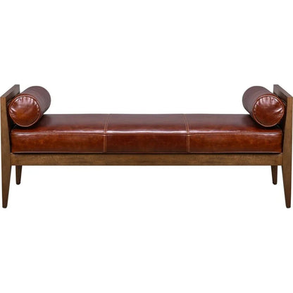 Beacon Hill Leather Bolster Pillows Bedroom Bench - LOOMLAN - Olivia + Quinn - Bedroom Benches