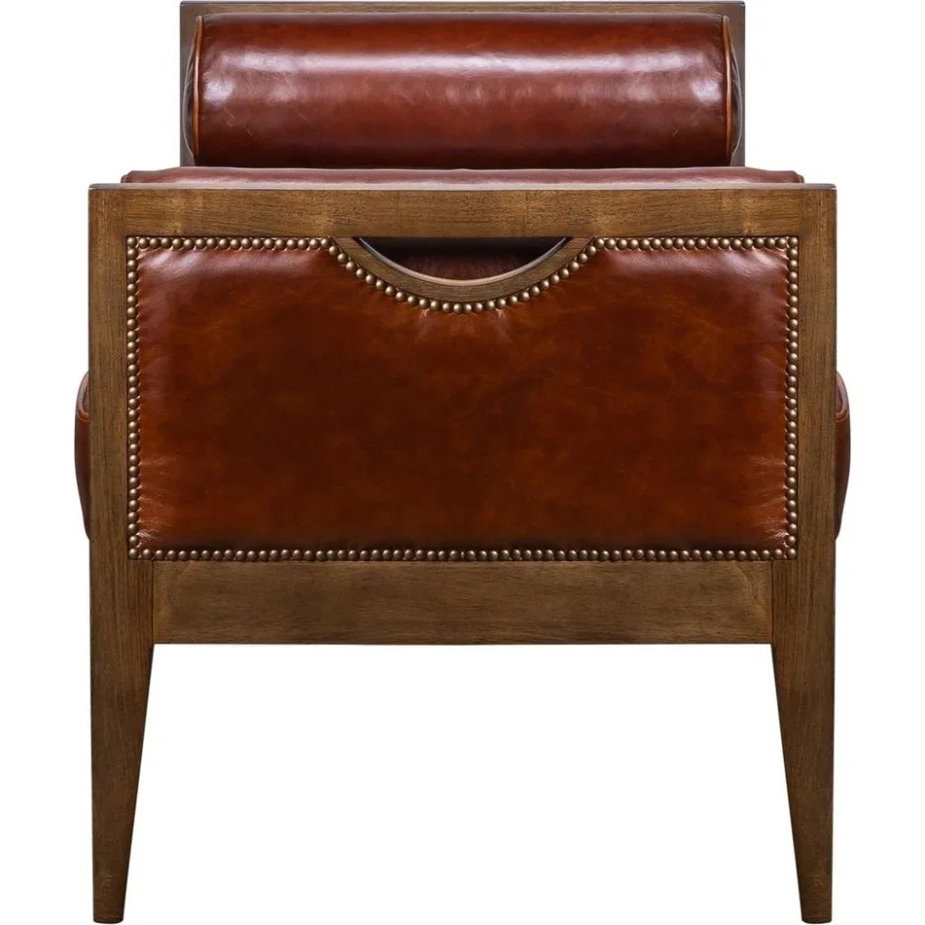 Beacon Hill Leather Bolster Pillows Bedroom Bench - LOOMLAN - Olivia + Quinn - Bedroom Benches