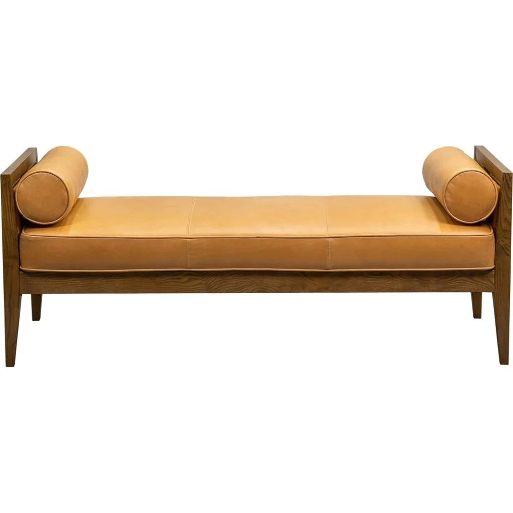 Beacon Hill Leather Bolster Pillows Bedroom Bench - LOOMLAN - Olivia + Quinn - Bedroom Benches