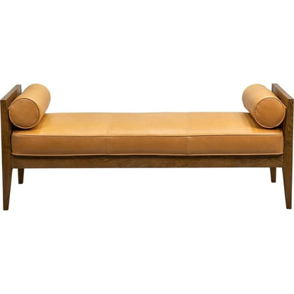 Beacon Hill Leather Bolster Pillows Bedroom Bench - LOOMLAN - Olivia + Quinn - Bedroom Benches