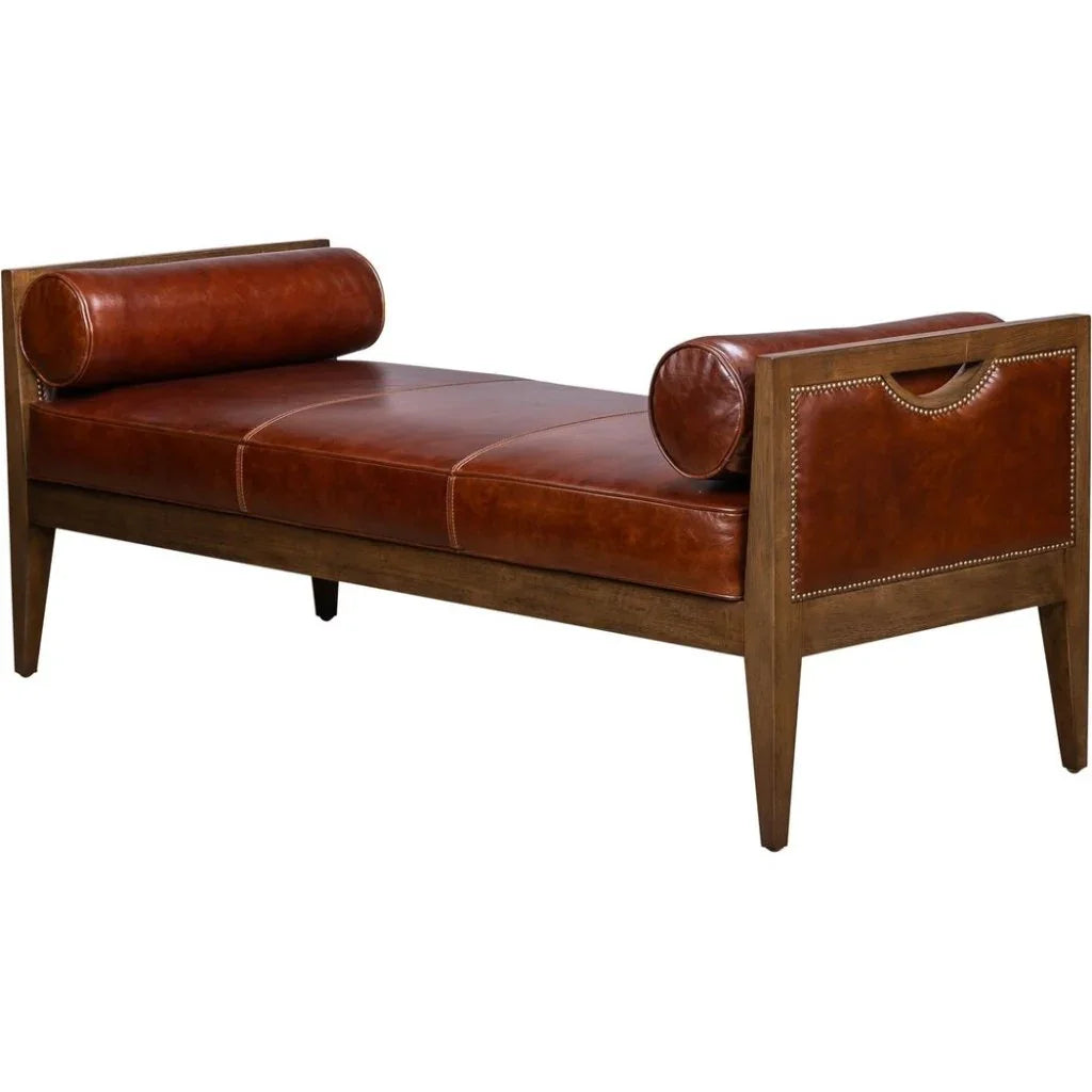 Beacon Hill Leather Bolster Pillows Bedroom Bench - LOOMLAN - Olivia + Quinn - Bedroom Benches