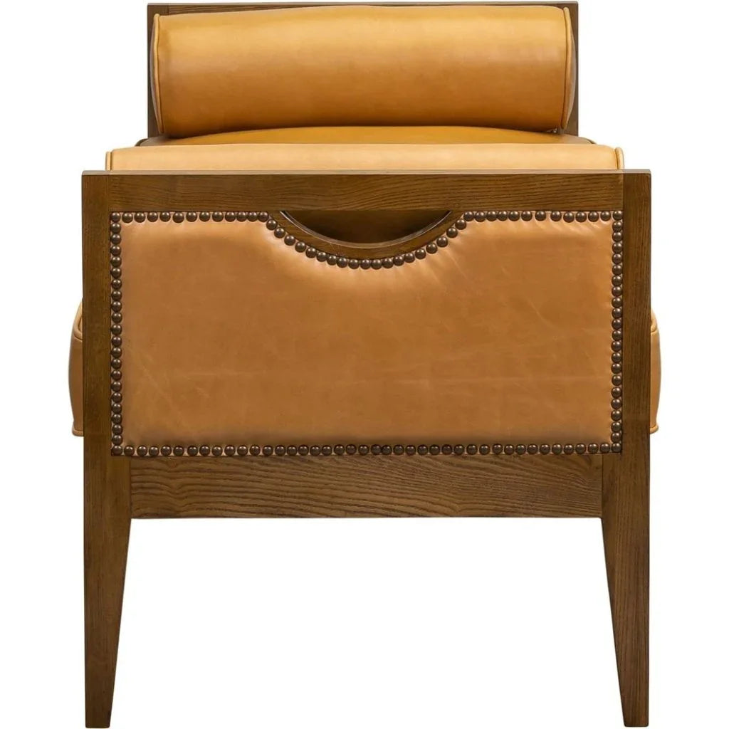 Beacon Hill Leather Bolster Pillows Bedroom Bench - LOOMLAN - Olivia + Quinn - Bedroom Benches