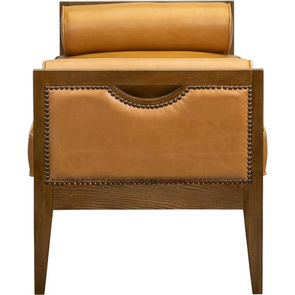 Beacon Hill Leather Bolster Pillows Bedroom Bench - LOOMLAN - Olivia + Quinn - Bedroom Benches