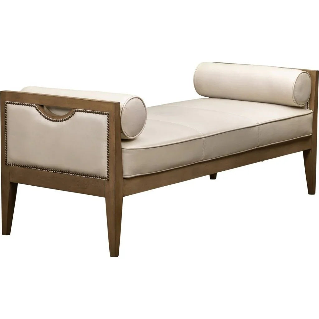 Beacon Hill Leather Bolster Pillows Bedroom Bench - LOOMLAN - Olivia + Quinn - Bedroom Benches