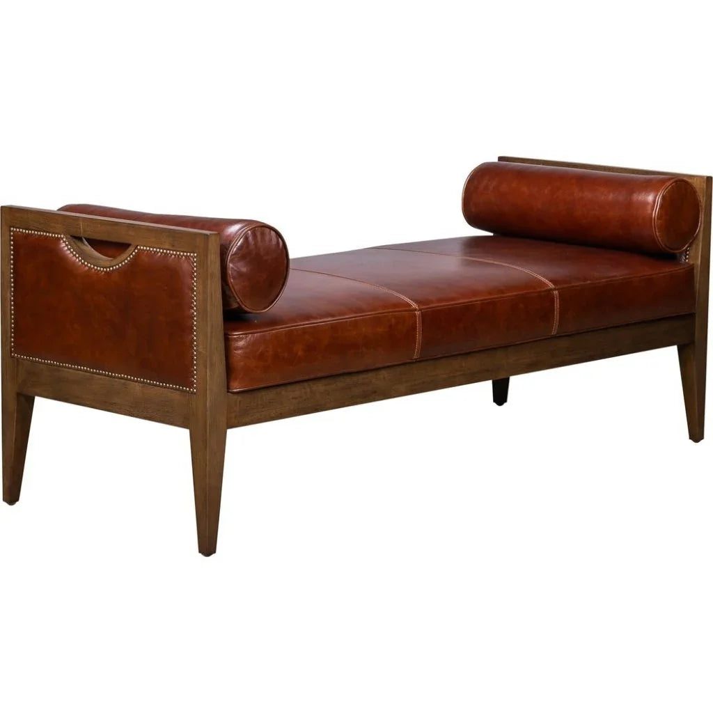 Beacon Hill Leather Bolster Pillows Bedroom Bench - LOOMLAN - Olivia + Quinn - Bedroom Benches