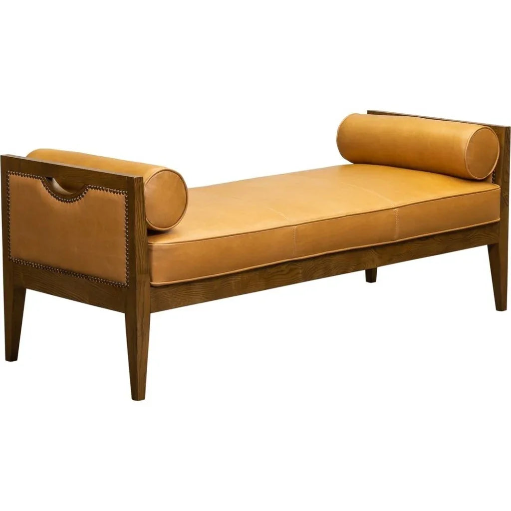 Beacon Hill Leather Bolster Pillows Bedroom Bench - LOOMLAN - Olivia + Quinn - Bedroom Benches